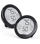 Indoor Thermometer Digital Hygrometer– Black Room Thermometer and Humidity Gauge – LCD Hygrometer...