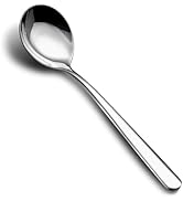 18/8 Soup Spoons, 304 Stainless Steel Spoons Set 4-Piece Heavy Duty Flatware Utensils for Soup Ce...