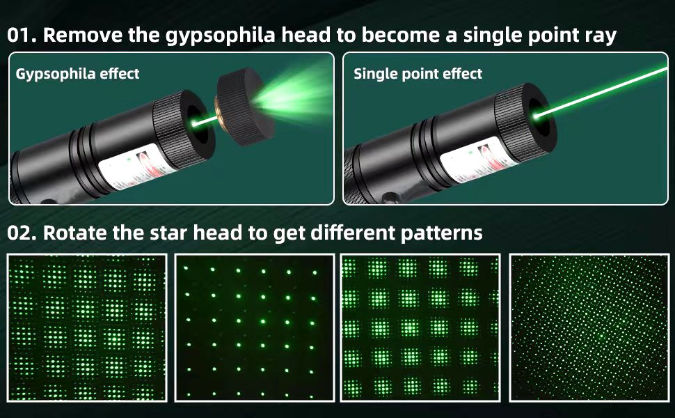 Rotate to take off the star-shaped cap and experience the long range laser beam.