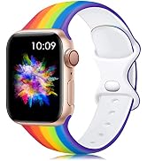 Lerobo Compatible with Apple Watch Bands 40mm 41mm 38mm 45mm 44mm 49mm 42mm Women Men, Silicone F...