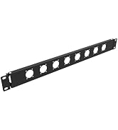 QiaoYoubang 1U Hinged Rack Panel 8D XLR HDMI Audio Rack Mount Panel for 19 inches Rack Mount (1U8D)