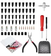VKQTS Flat Tire Plug Kit,Self-Service 2-Size Tire Repair Rubber Nail Kit Includes Tires Pressure ...