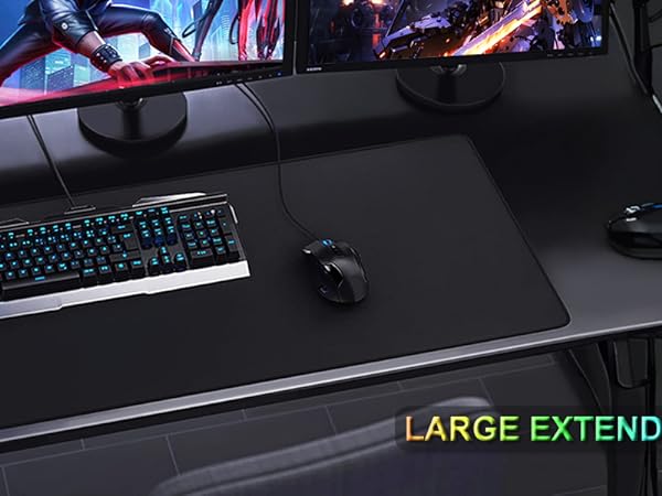 Large Extended Gaming Mouse Pad with Stitched Edges,