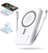 2026 Magnetic Wireless Power Bank, 16800mAh Portable Charger with 2 Built in Cables, LED Display ...