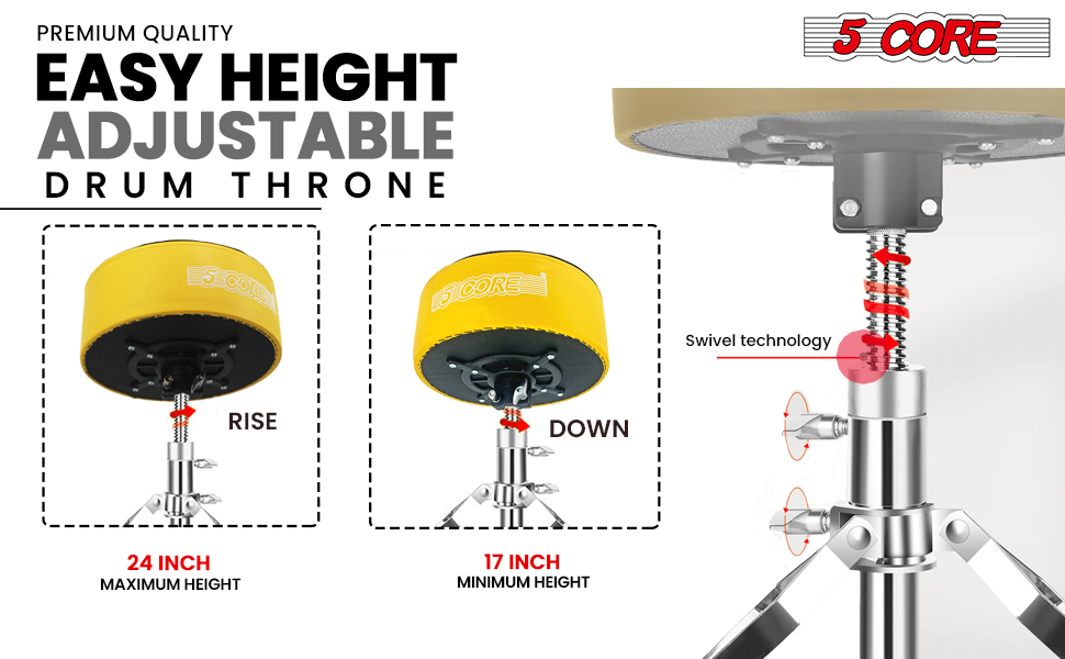 Drum Chair,Height Adjustable Heavy Duty Upgraded Drum Stool