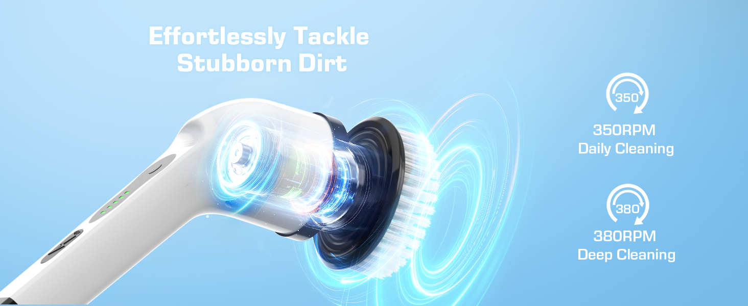 Dual speed settings to effectively tackle various stains