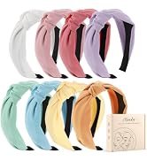 obeoby 8Pcs Girls Headbands, Knotted Headbands for Teen Girls Summer Outdoor Outfit Light Multico...