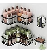Veken Corner Shower Caddy 4-Pack, Advanced Rustproof Design, No Drilling Adhesive Shelves, Rack w...