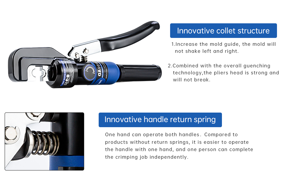 Hydraulic Crimping Hydraulic Cable Lug Crimper with Cable Cutter 12 AWG to 00 (2/0)