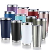 DOMICARE 20oz Stainless Steel Tumbler Bulk with Lid, Double Wall Vacuum Insulated Travel Mug, Pow...