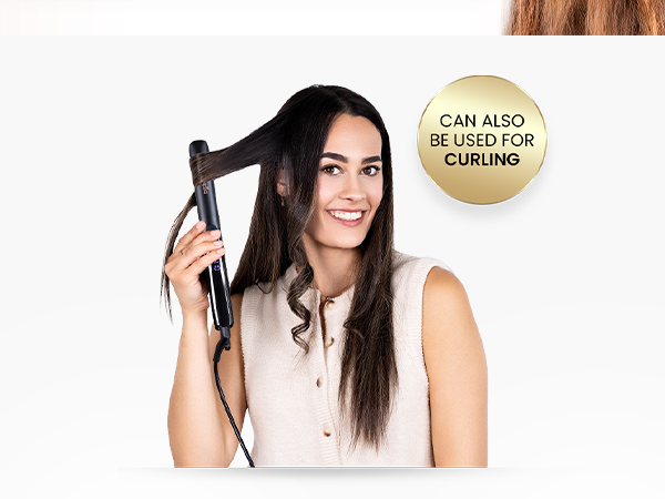 Titanium Flat Iron Hair Straightener Small Infrared Black 6