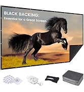 Upgraded Portable Projector Screen - Black Backing, Straight Edges, Foldable, Washable and Wrinkl...