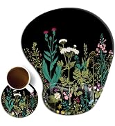Ergonomic Mouse Pad with Wrist Rest Support Gel with Coaster, Cute Wrist Pad with Non-Slip Rubber...