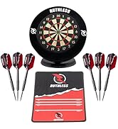 Ruthless Mini Dart Board Set | Miniature Desk Top Darts and Dart Board Set for Home and Office In...