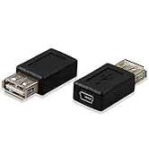 Electop 2 Pack USB 2.0 A Female to USB B Mini 5 Pin Female Adapter Converter