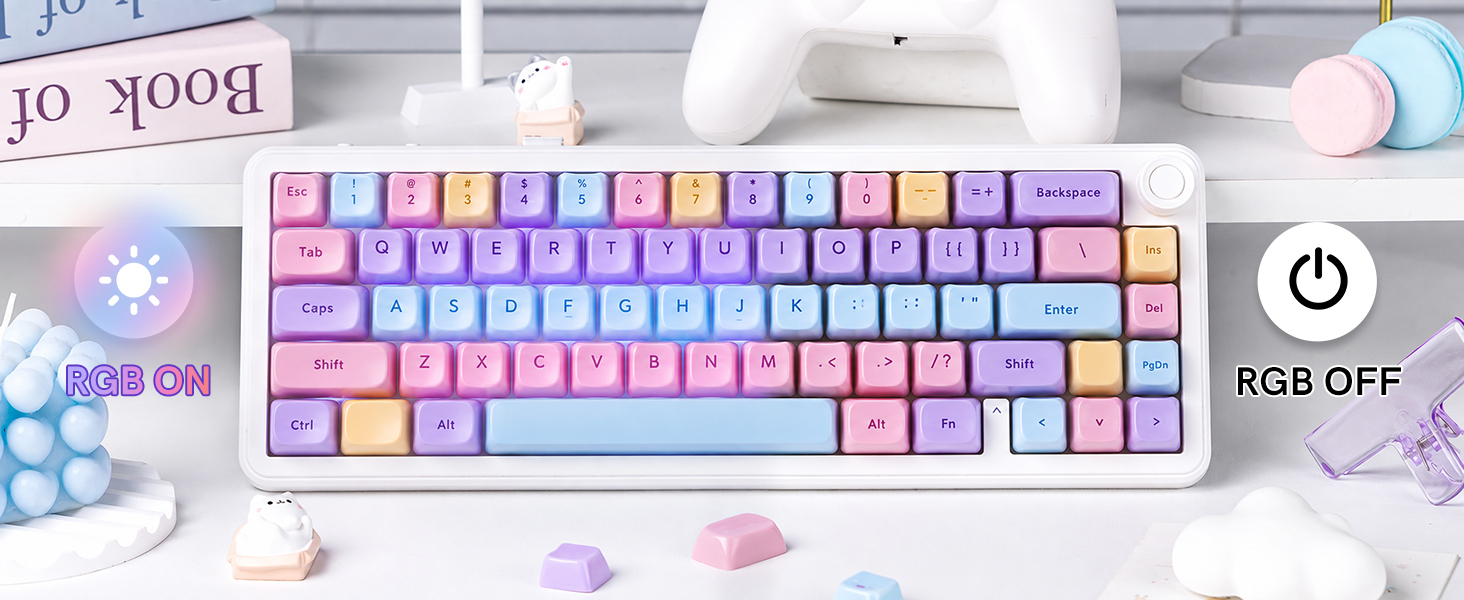 Clear keycaps Set,Translucent Keyboard keycaps,Jelly Key caps