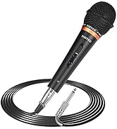 HOTEC Premium Vocal Dynamic Handheld Microphone with 19ft Detachable XLR Cable and ON/Off Switch ...