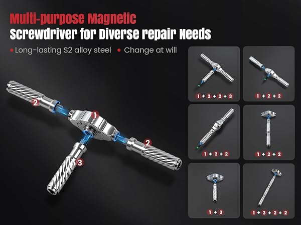 Ratchet Screwdriver Set, magnetic Screwdriver sets, S2 Steel Bits, DIY Combination Flexible Shaft