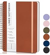 ABERLLS Brown Lined Spiral Journal Notebook with 160 Pages, 8×5.7in, A5 Spiral Notebook, Journali...