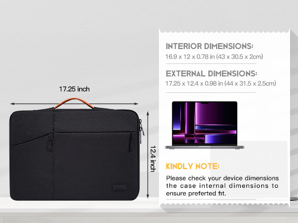 acer 17.3in laptop sleeve case