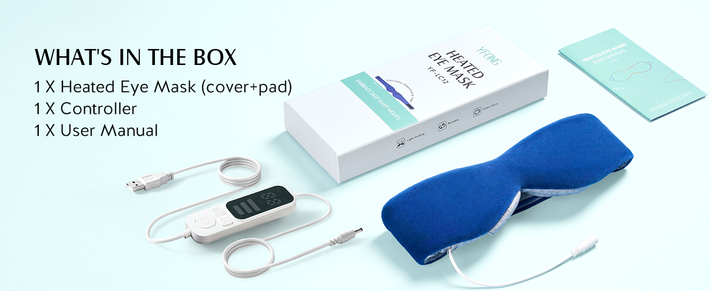 Heated Eye Mask, Warm Eye Compress Mask for Dry Eyes, USB Electric Eye Heating Pad