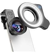 Upgraded Professional Macro Lens for Smartphone with Ring Light, HB100U Macro Photography Lens, A...