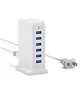 VPSUN USB Charger Block 6 Port, Multiple USB Charging Station 25W Tower Charger for iPhone, iPad,...