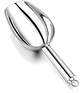 6oz Small Ice Scoop, P&amp;P CHEF Stainless Steel Utility Food Scoops for Ice Cube Candy Coffee Bean ...