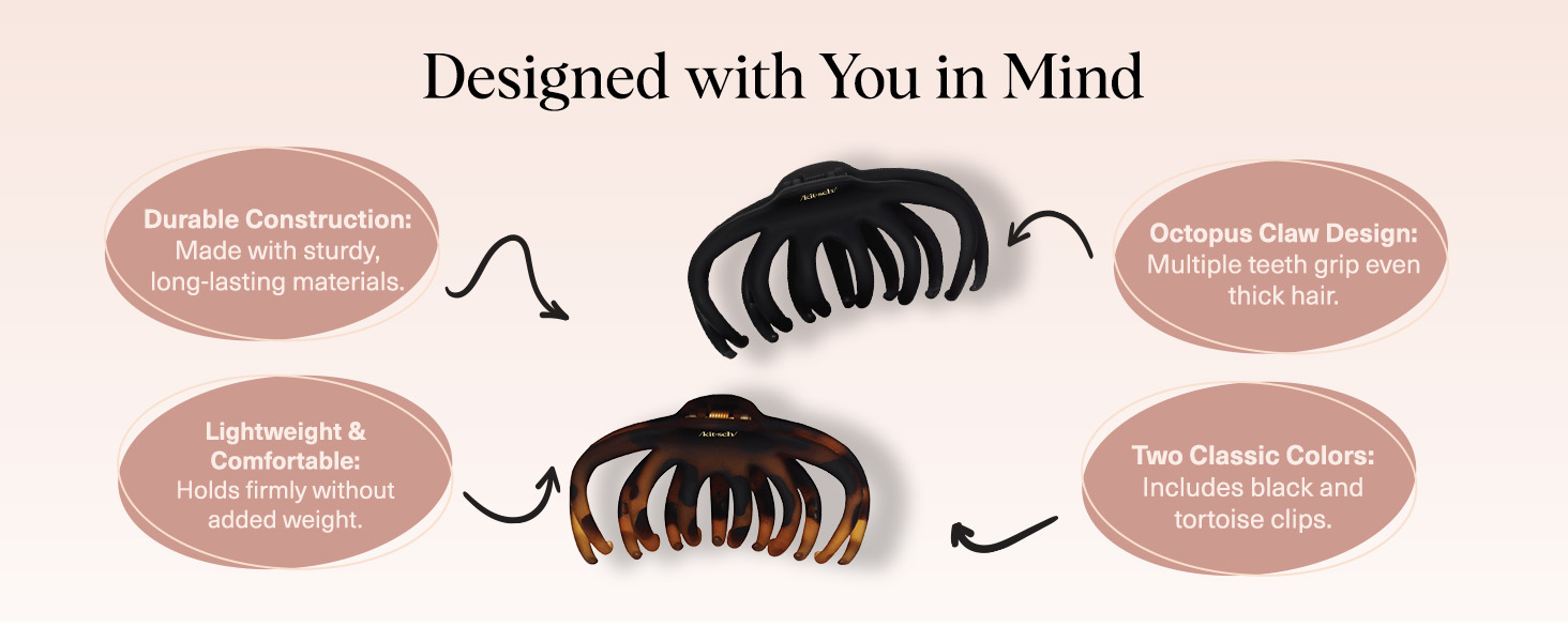 Text reads 'Designed with You in Mind'. Circular diagram showing connected pink bubbles in a workflow or feature presentation layout.