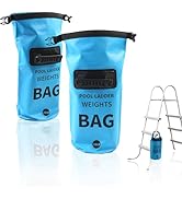 2Pcs Pool Ladder Weights, 25lbs Sand Fillable Universal Pool Step Weights, 500D PVC Waterproof Po...