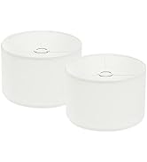 PATIKIL Drum Lamp Shades Set of 2, 12"x12"x8" Linen Lamp Shade Easy Assembly Lampshade for Table ...