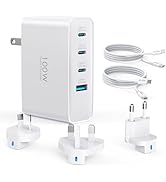 Topadre 100W USB C Travel Charger, 4-Ports Foldable Travel Adapter Plug Converter with UK/EU/AU P...