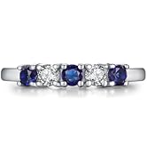 AILAAILA 5 Stone Birthstone Rings for Kids Teens Girls Women Size 2-9 Stainless Steel Birthday Mo...