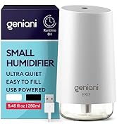 GENIANI Portable Cool Mist Humidifiers for Bedroom &amp; Office - Ultrasonic Humidifier for Home, Bab...