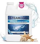 Steam &amp; Go Demineralized Water for Steam Cleaner, PVC-Free Floor Cleaner Liquid Compatible With A...