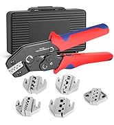 6PCS Crimping Tool Set - Amliber Ratcheting Wire Crimper for Heat Shrink/Insulated Nylon, Non-Ins...