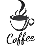Aimto Coffee Metal Wall Art Decor,Coffee Bar Home Office Kitchen Decor (10 Inch black Set of 2)