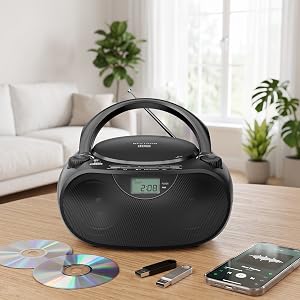Nextron Portable CD Player Boombox with All-in-One