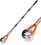 Walensee Wheel Rotary Edger, 69.7 Inch Hand Manual Edger Lawn Tool with Adjustable Stainless Stee...