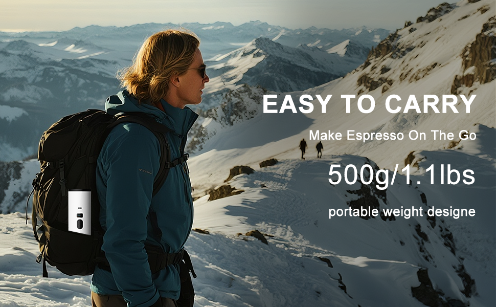 Easy to carry with 1.1lbs portable weight designe coffee maker.