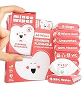 Impossibly Compact Travel Feminine Wipes - 99% Water and Aloe - pH Balanced, Period-Friendly &amp; Ul...