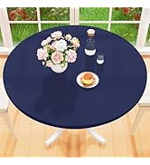 homing Round Fabric Fitted Tablecloth, Elastic Waterproof Oil Proof Table Cloth, Washable Polyest...