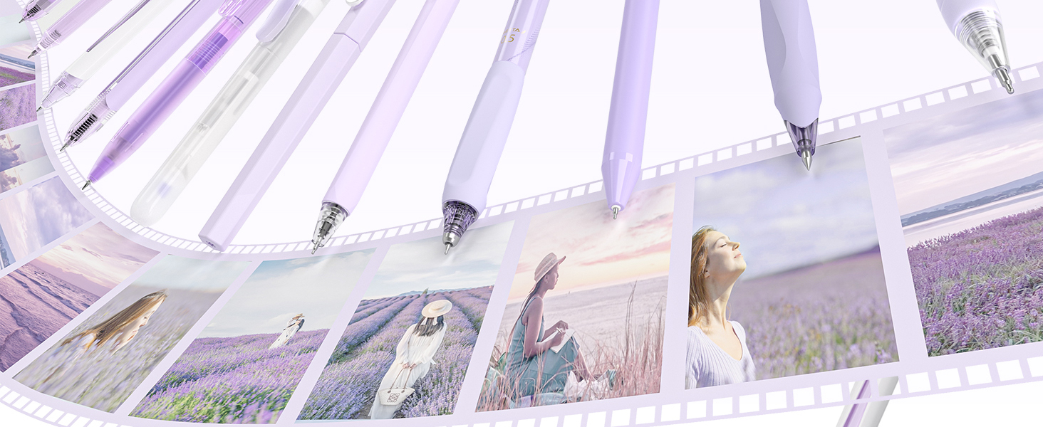 Four Candies 12 Styles Pen Set PURPLE