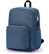 ZORFIN Simple Backpack for School Work Travel: Lightweight Bookbag for Girls and Boys - Water Res...