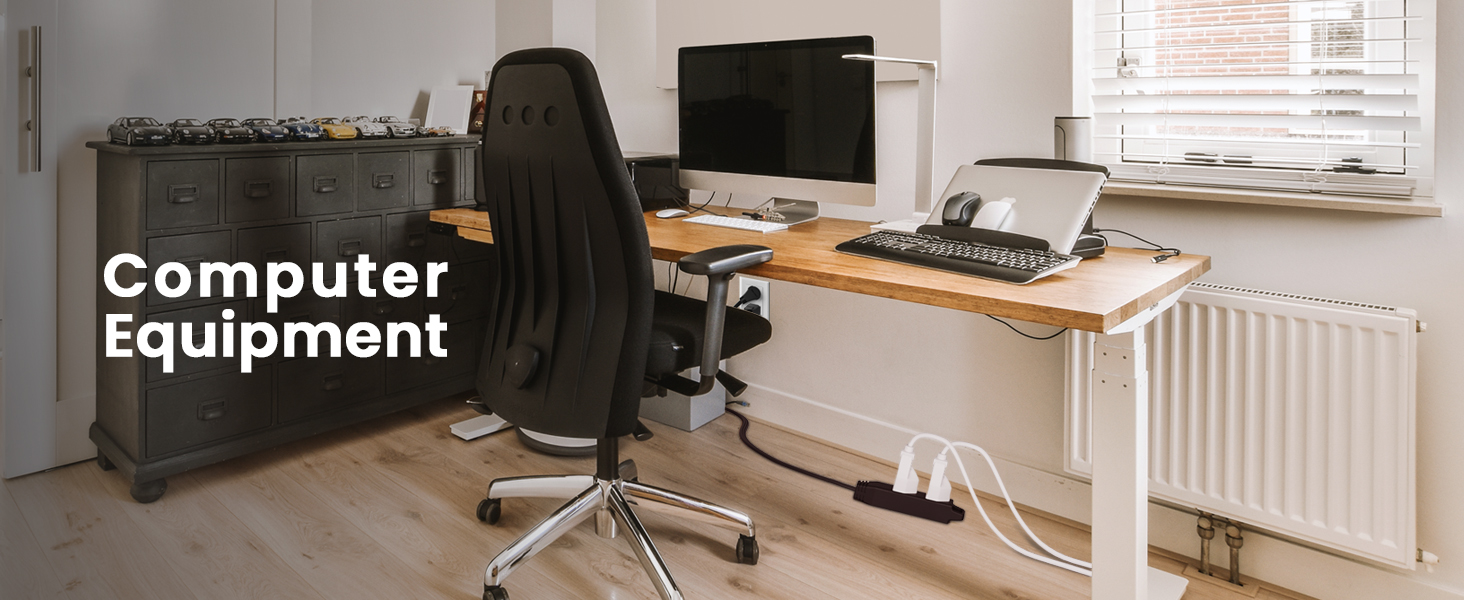 360 degree flat extension cord outlets