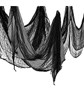 NEBURORA Large Size Halloween Creepy Cloth 85x630 Inch Black Halloween Spooky Cloth Black Horror ...
