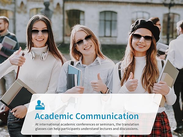 AI translator glasses for women &amp;amp; men, smart bluetooth glasses perfect for academic communication