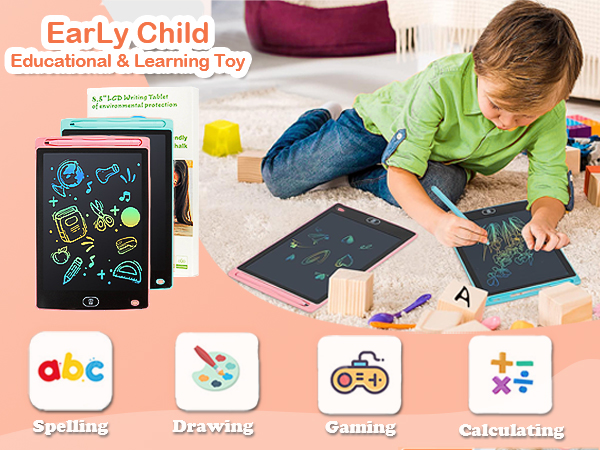 2 Pack LCD Writing Tablet for Kids 8.5 Inch Colorful Toddler Drawing Board