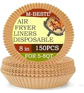 M-bestl Round Air Fryer Liners Disposable for Ninja 5-8 QT,150 pcs Parchment Paper Liners for Air...
