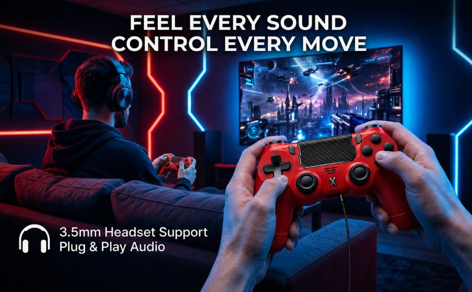 PS4 Red Controller: Headphone Jack